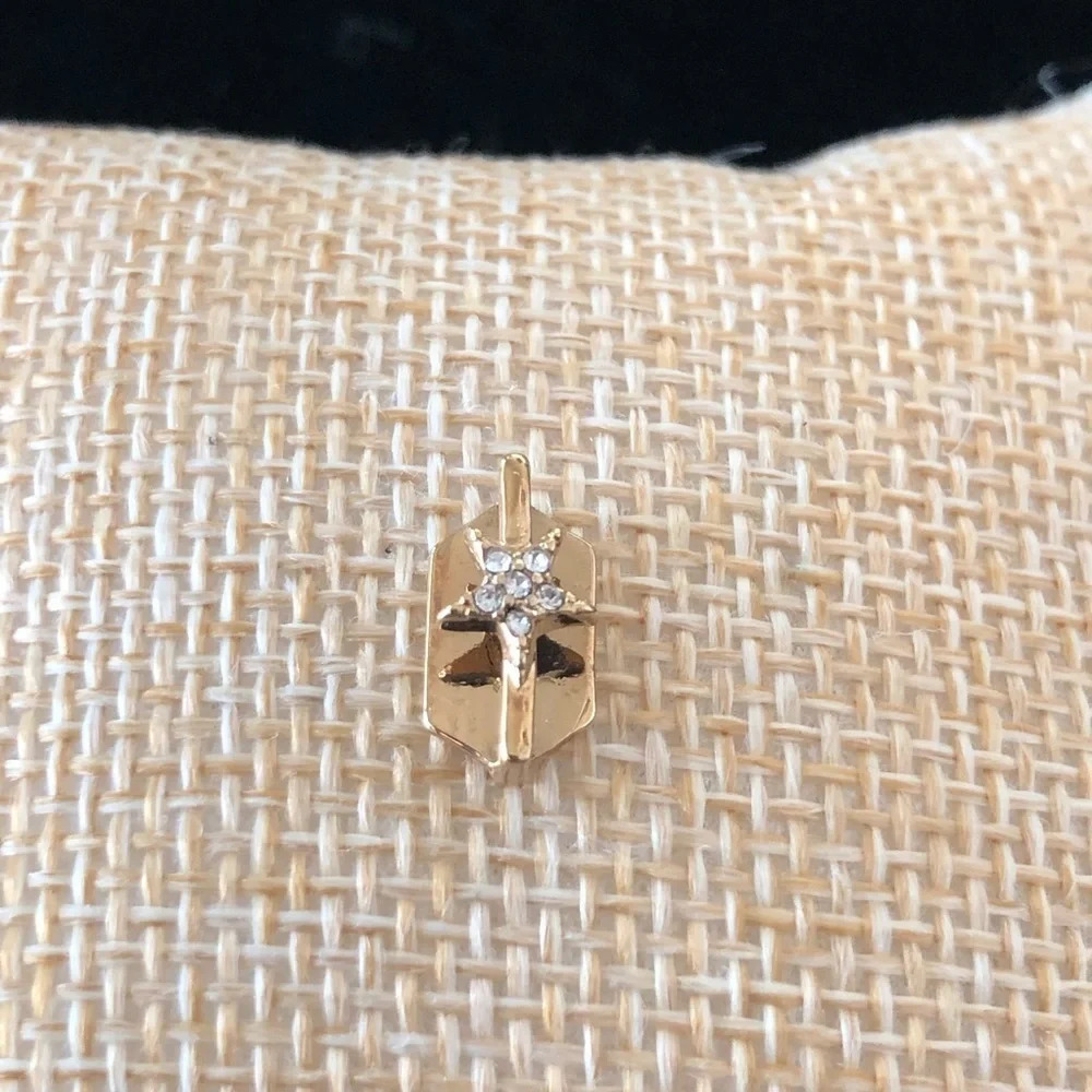 Stella & Dot Keep Collective Gold Tone Pave Crystal Star Charm For Bracelet